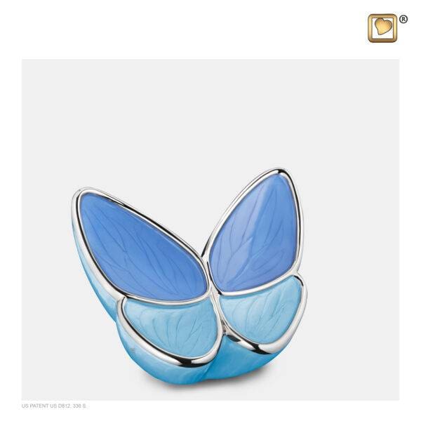 K1041 Wings of hope mini vlinder urn blauw