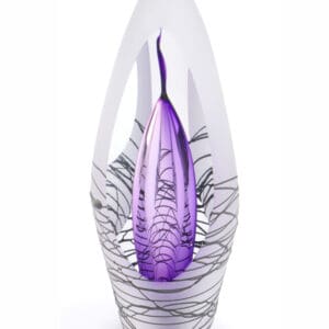 Glazen urn spirit krakele purple