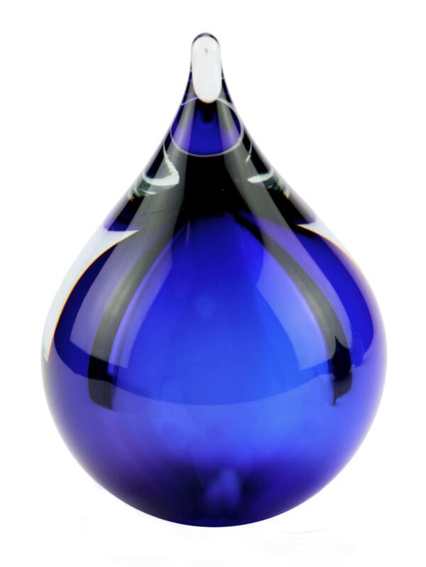 U31B Glazen urn druppel blauw